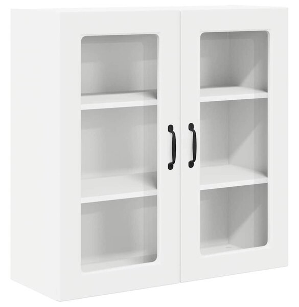 VidaXL Fali üveges szekrény PORTO Fehér 80 x 31 x 80 cm Szerelt Fa