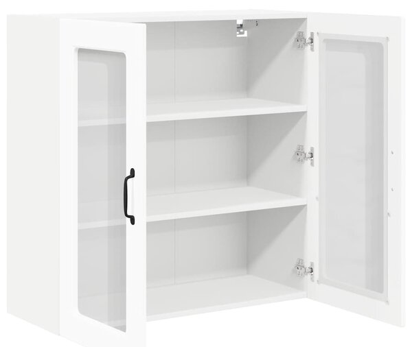 VidaXL Fali üveges szekrény PORTO Magas Fényű Fehér 80 x 31 x 80 cm