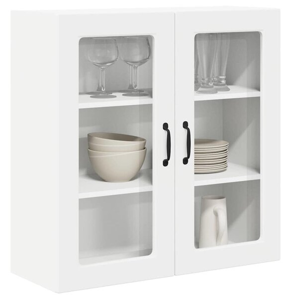 VidaXL Fali üveges szekrény PORTO Fehér 80 x 31 x 80 cm Szerelt Fa