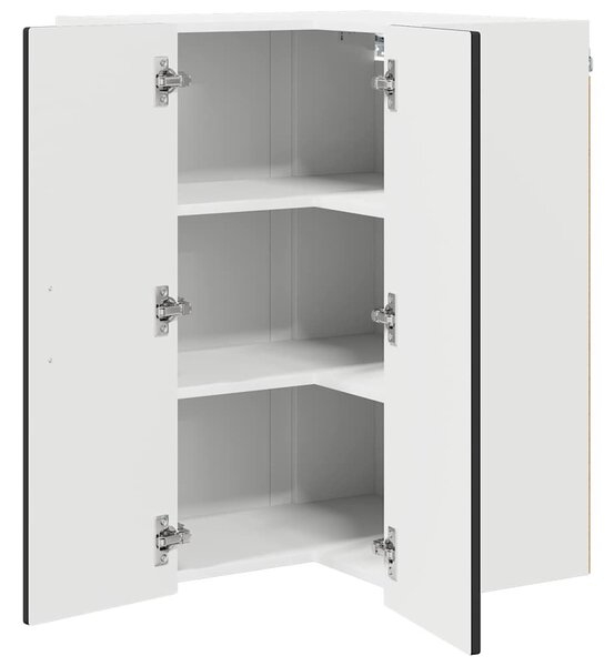 VidaXL Konyhaszekrény polcokkal ajtóval Fekete 57 x 57 x 80 cm Faanyag