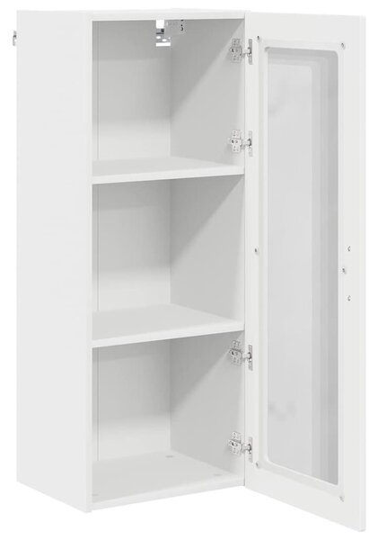 VidaXL Fali üveges szekrény PORTO Magas Fényű Fehér 40 x 31 x 100 cm