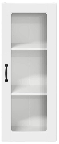 VidaXL Fali üveges szekrény PORTO Magas Fényű Fehér 40 x 31 x 100 cm