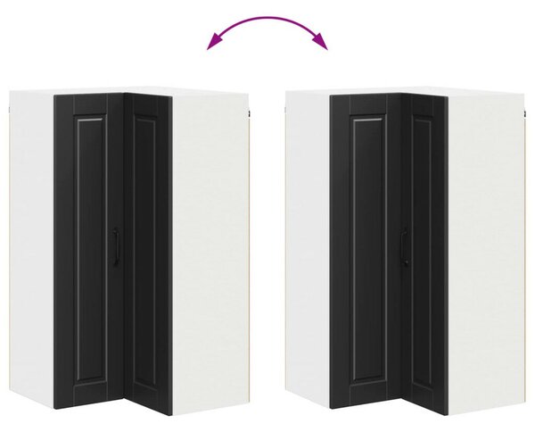VidaXL Konyhaszekrény polcokkal Fekete 57 x 57 x 100 cm Faanyag