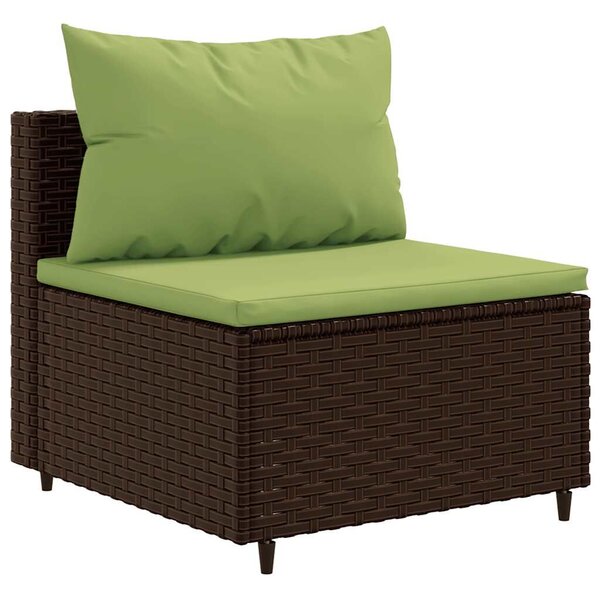 VidaXL 7 részes barna polyrattan kerti ülőgarnitúra párnákkal