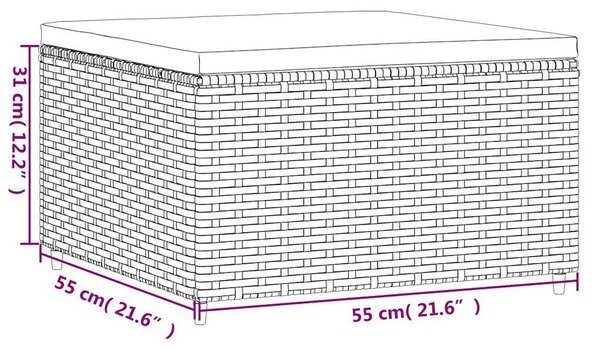 VidaXL 7 részes barna polyrattan kerti ülőgarnitúra párnákkal