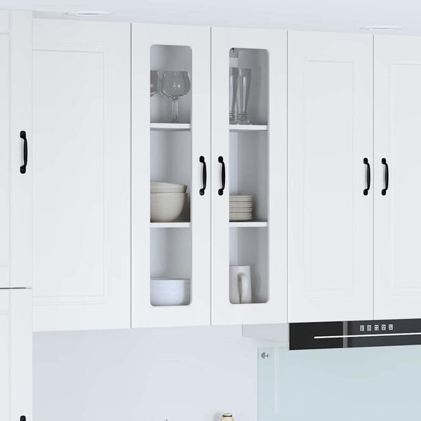 VidaXL Fali üveges szekrény PORTO Magas Fényű Fehér 60 x 31 x 100 cm