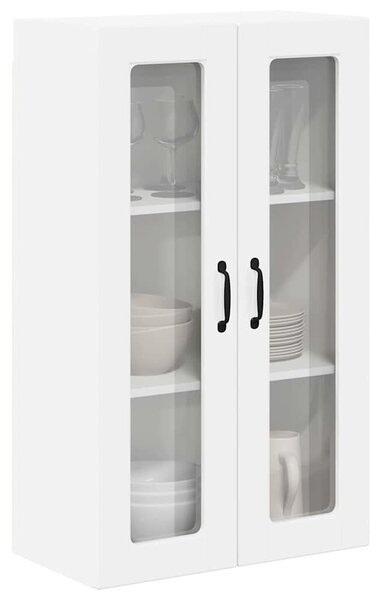VidaXL Fali üveges szekrény PORTO Magas Fényű Fehér 60 x 31 x 100 cm