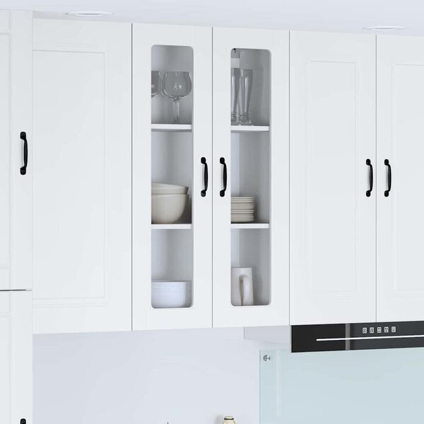 VidaXL Fali üveges szekrény PORTO Fehér 60 x 31 x 100 cm Szerelt Fa