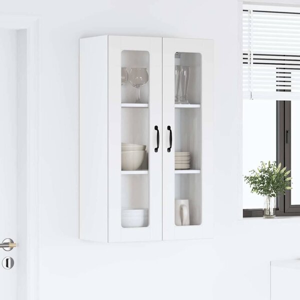 VidaXL Fali üveges szekrény PORTO Fehér 60 x 31 x 100 cm Szerelt Fa