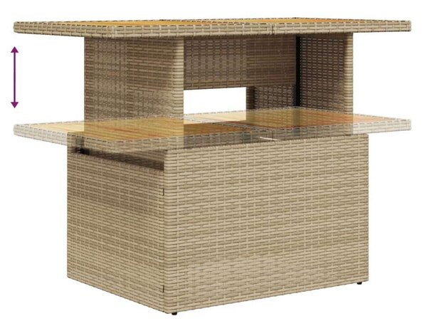 VidaXL Polyrattan Kerti Ülőgarnitúra - 9 részes - Bézs