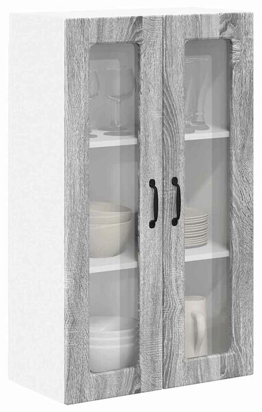 VidaXL Fali üveges szekrény PORTO Szürke Sonoma 60 x 31 x 100 cm