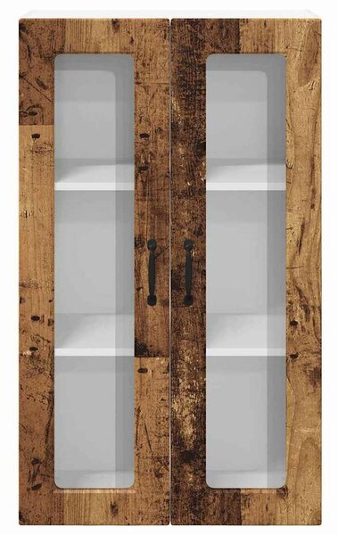 VidaXL Fali üveges szekrény PORTO Öreg fa 60 x 31 x 100 cm Faanyag