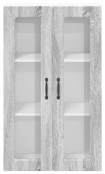 VidaXL Fali üveges szekrény PORTO Szürke Sonoma 60 x 31 x 100 cm