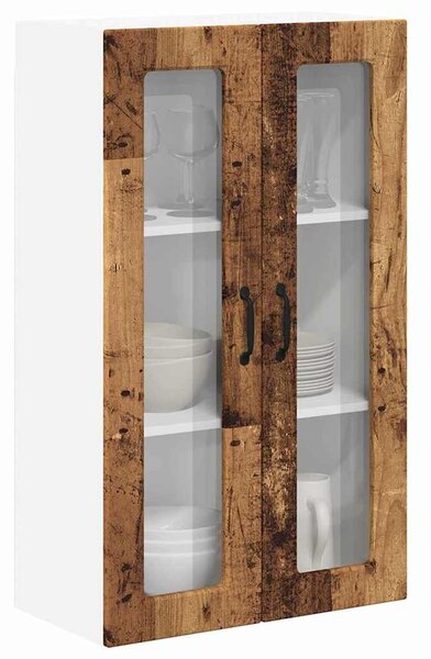VidaXL Fali üveges szekrény PORTO Öreg fa 60 x 31 x 100 cm Faanyag