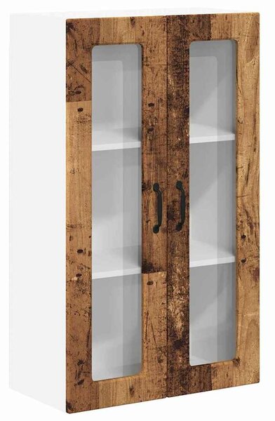 VidaXL Fali üveges szekrény PORTO Öreg fa 60 x 31 x 100 cm Faanyag