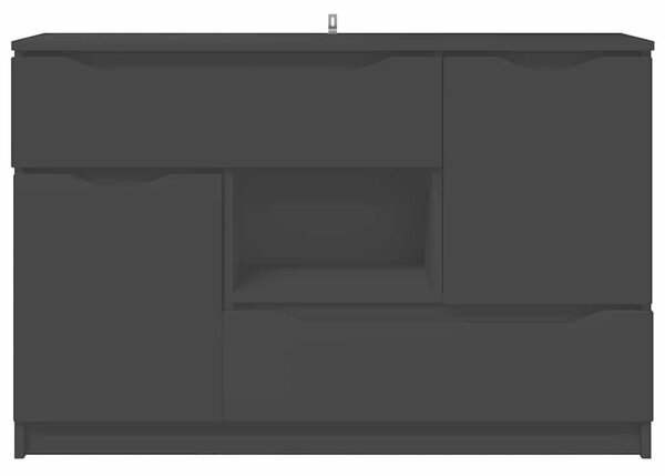 VidaXL Széf fiókkal Fekete 100 x 30 x 65,6 Faanyag