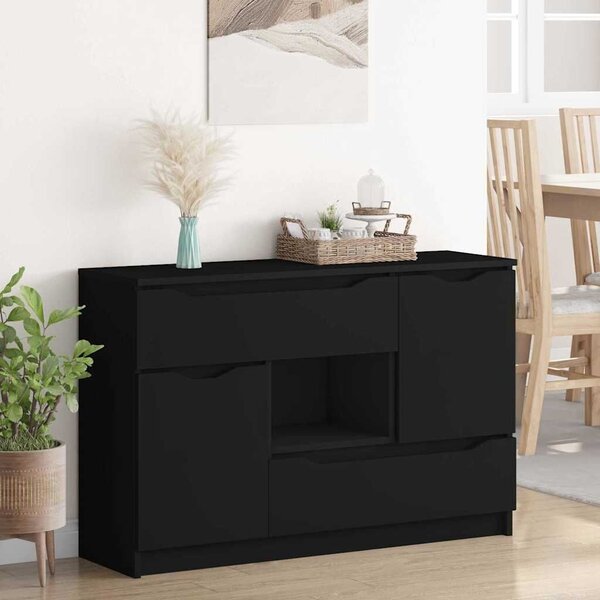 VidaXL Széf fiókkal Fekete 100 x 30 x 65,6 Faanyag