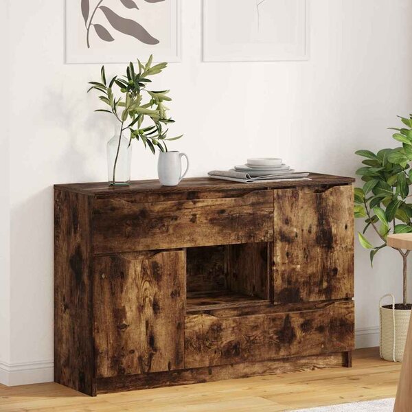 VidaXL Széf fiókkal Füstölt tölgy 100 x 30 x 65,6 Faanyag