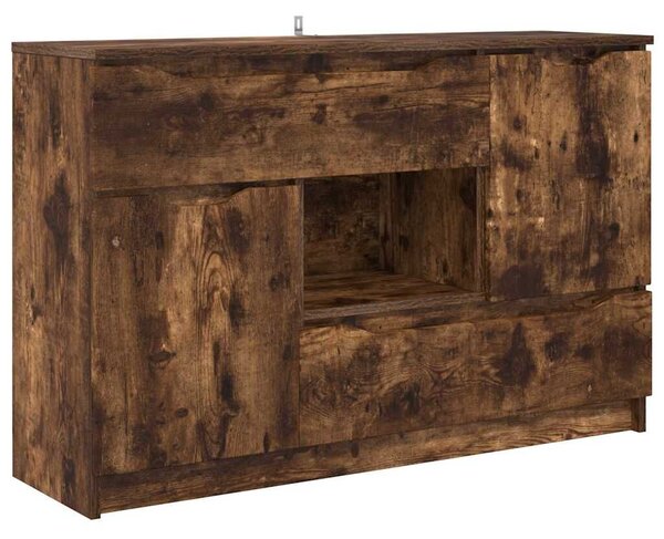 VidaXL Széf fiókkal Füstölt tölgy 100 x 30 x 65,6 Faanyag