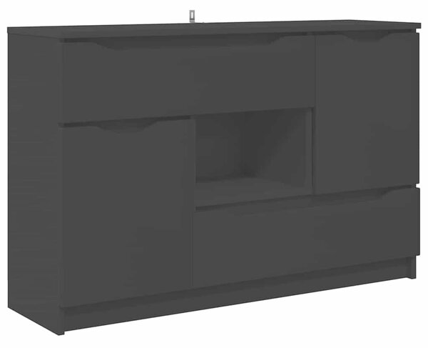 VidaXL Széf fiókkal Fekete 100 x 30 x 65,6 Faanyag