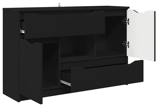 VidaXL Széf fiókkal Fekete 100 x 30 x 65,6 Faanyag