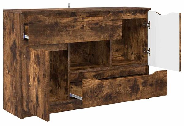 VidaXL Széf fiókkal Füstölt tölgy 100 x 30 x 65,6 Faanyag
