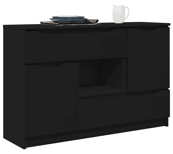 VidaXL Széf fiókkal Fekete 100 x 30 x 65,6 Faanyag