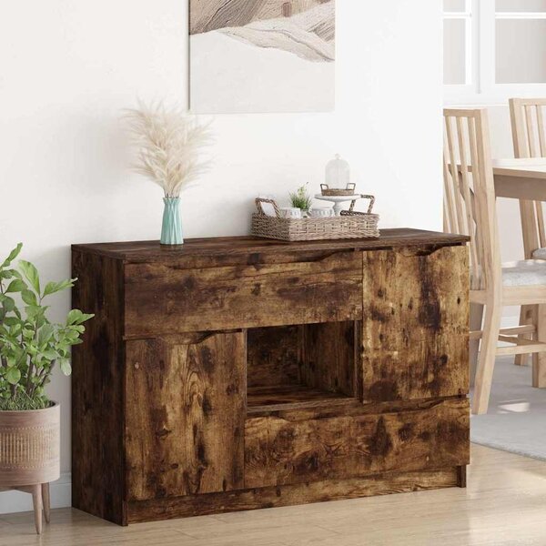 VidaXL Széf fiókkal Füstölt tölgy 100 x 30 x 65,6 Faanyag