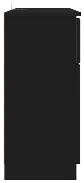 VidaXL Széf fiókkal Fekete 100 x 30 x 65,6 Faanyag