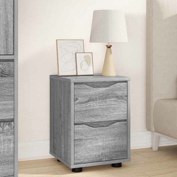 VidaXL Éjjeliszekrények 2 pcs Szürke Sonoma 30,5 x 30 x 43 cm Faanyag