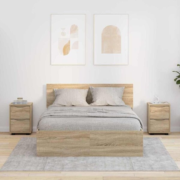 VidaXL Éjjeliszekrények 2 pcs Sonoma tölgy 30,5 x 30 x 43 cm Faanyag