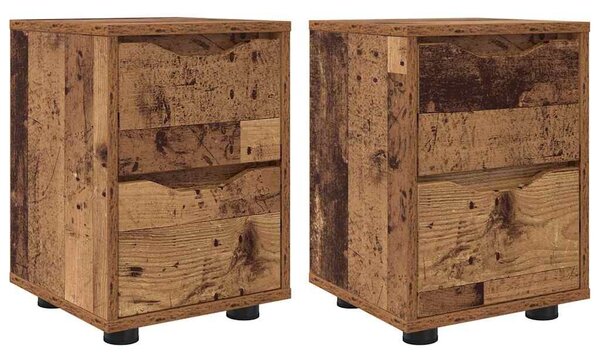 VidaXL Éjjeliszekrények 2 pcs Öreg fa 30,5 x 30 x 43 cm Faanyag