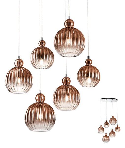 PLUMEN csillár, króm, rose-gold, cm