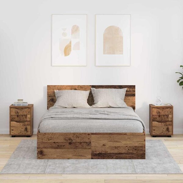 VidaXL Éjjeliszekrények 2 pcs Öreg fa 30,5 x 30 x 43 cm Faanyag