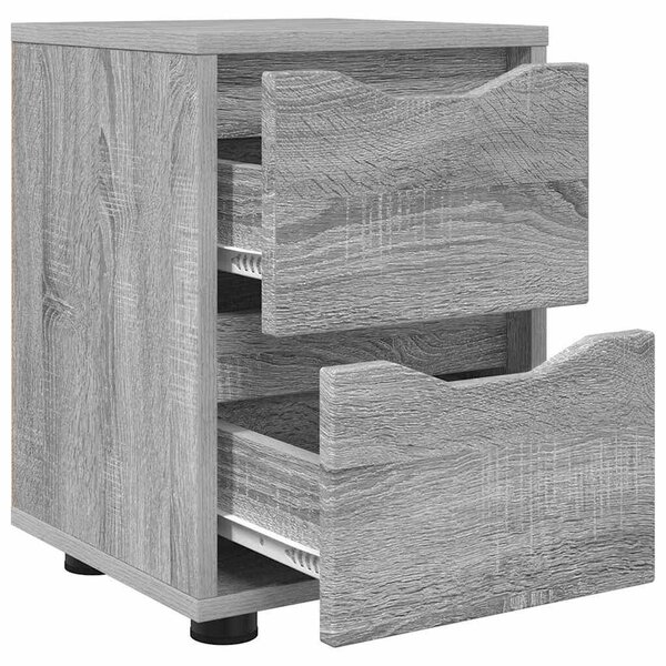 VidaXL Éjjeliszekrények 2 pcs Szürke Sonoma 30,5 x 30 x 43 cm Faanyag
