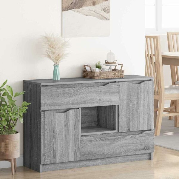 VidaXL Széf fiókkal Szürke Sonoma 100 x 30 x 65,6 Faanyag