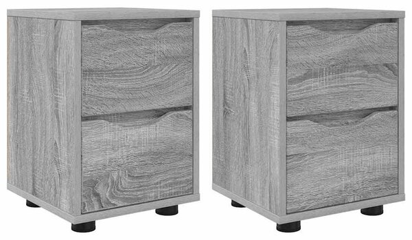 VidaXL Éjjeliszekrények 2 pcs Szürke Sonoma 30,5 x 30 x 43 cm Faanyag