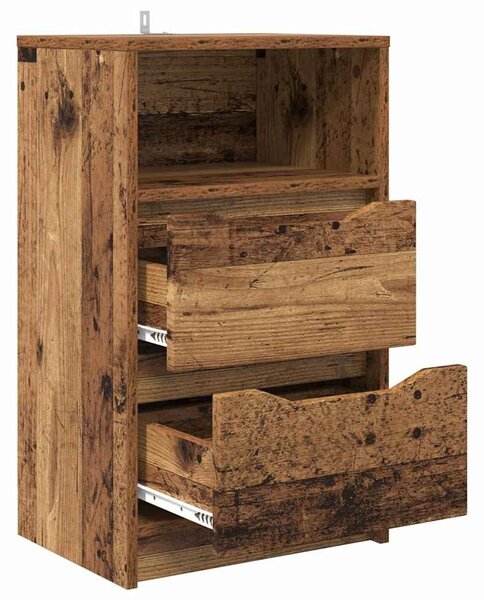 VidaXL Éjjeliszekrények fiókkal 2 pcs Öreg fa 40 x 30 x 467 cm Faanyag