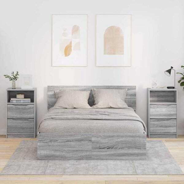 VidaXL Éjjeliszekrények 2 pcs Szürke Sonoma 40 x 30 x 467 cm Faanyag