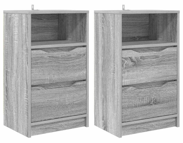 VidaXL Éjjeliszekrények 2 pcs Szürke Sonoma 40 x 30 x 467 cm Faanyag