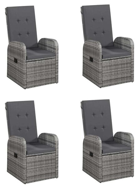 VidaXL Kerti Étkezőgarnitúra - 5 részes - Akácfa és Polyrattan - Szürke