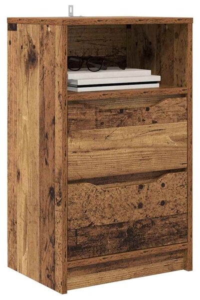 VidaXL Éjjeliszekrények fiókkal 2 pcs Öreg fa 40 x 30 x 467 cm Faanyag