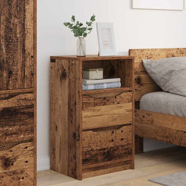 VidaXL Éjjeliszekrények fiókkal 2 pcs Öreg fa 40 x 30 x 467 cm Faanyag