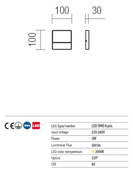Even kültéri LED fali lámpa, sötétszürke 10113