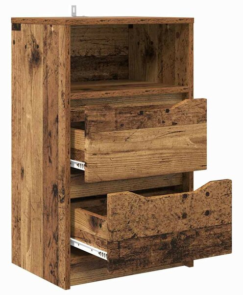 VidaXL Éjjeliszekrények fiókkal 2 pcs Öreg fa 40 x 30 x 467 cm Faanyag