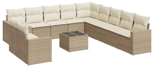 VidaXL Polyrattan Kerti Ülőgarnitúra - 12 részes - Bézs