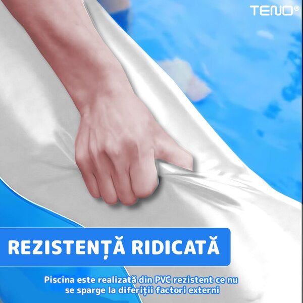 Teno® Felfújható Gyerekmedence - 150cm, 3 gyűrűs, Kék