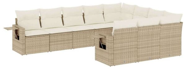 VidaXL Polyrattan Kerti Ülőgarnitúra - 10 részes - Bézs