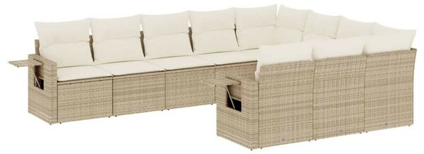 VidaXL Polyrattan Kerti Ülőgarnitúra - 10 részes - Bézs