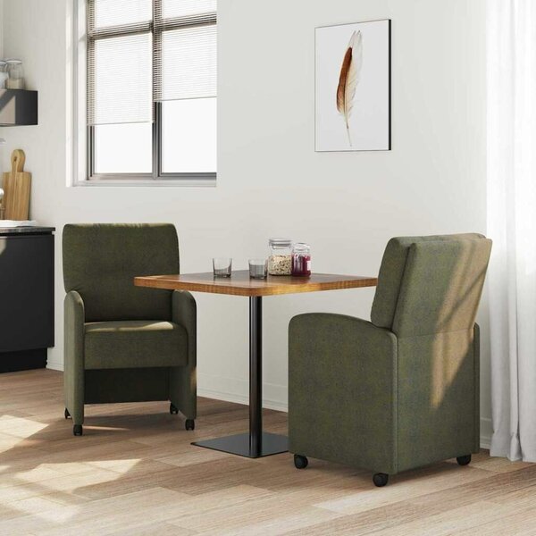 VidaXL Étkező Székek 2 pcs Katonai zöld 57 x 67 x 95 cm Műbőr velúr